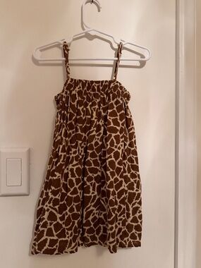 Rylee + Cru Giraffe Print Dress - Brown & Cream